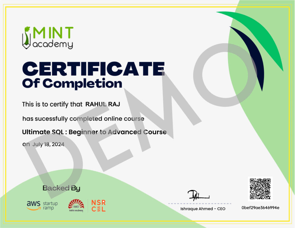 certificate demo 10